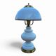 2 x classic white opaline glass table lamps 1970s