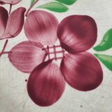 Pair of Gien dishes model Barbizon, hand-painted floral decoration, 1930s-40s.