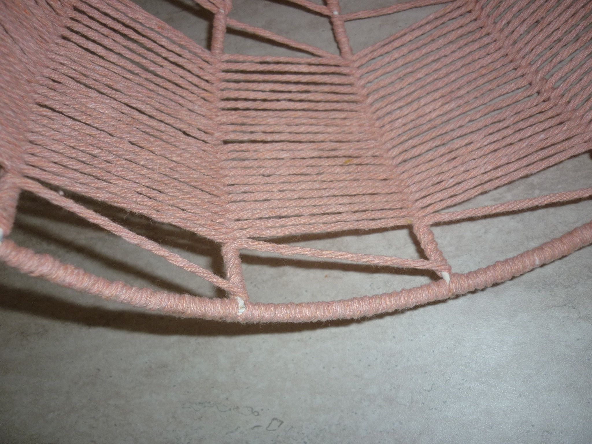 Abat jour en fil de coton rose