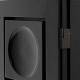 Black Brutalist Bar Cabinet with Graphic Patterned Doors, Belgium 1970s