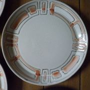 Dessert plates Niderviller 1960 sandstone enamelled, model Maille