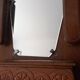 Vintage oak entrance mirror and its brushes - 1940s / 1950s
