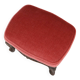 Baroque style foot stool in carved wood with coral velvet upholstery