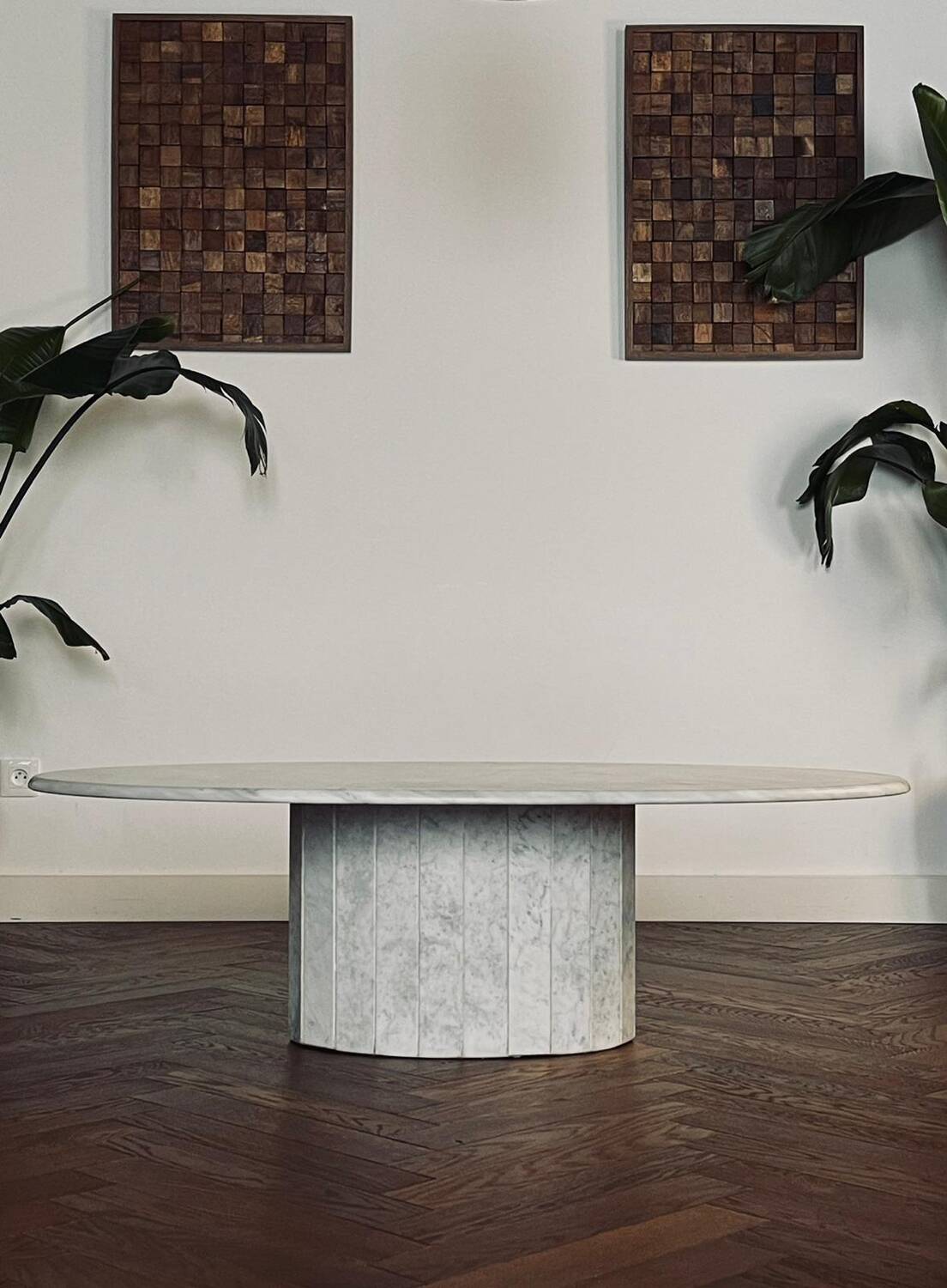 Roche Bobois vintage Carrara marble coffee table from the 70s