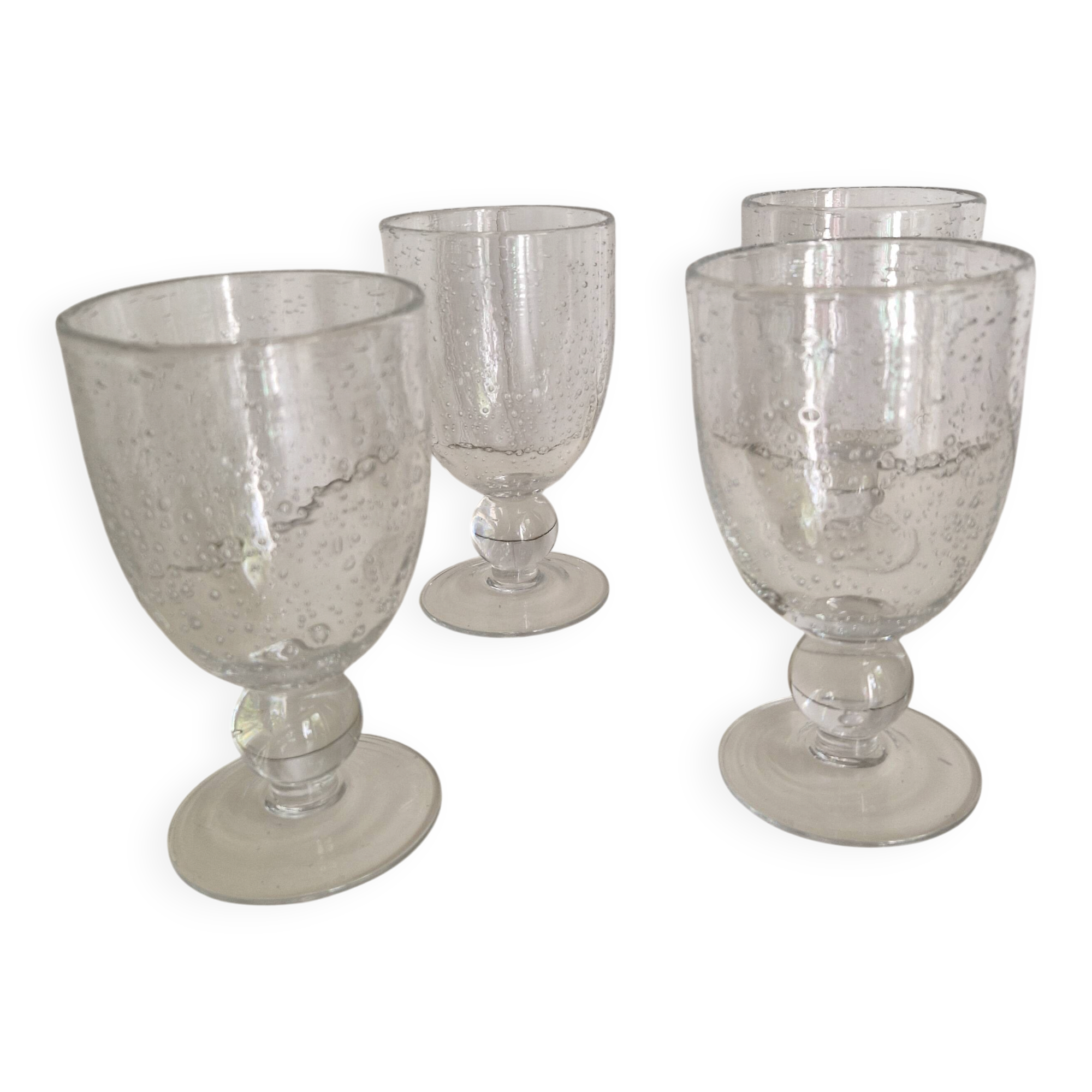 Lot 4 verres bullé style biot