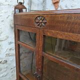 Oak display cabinet bookcase