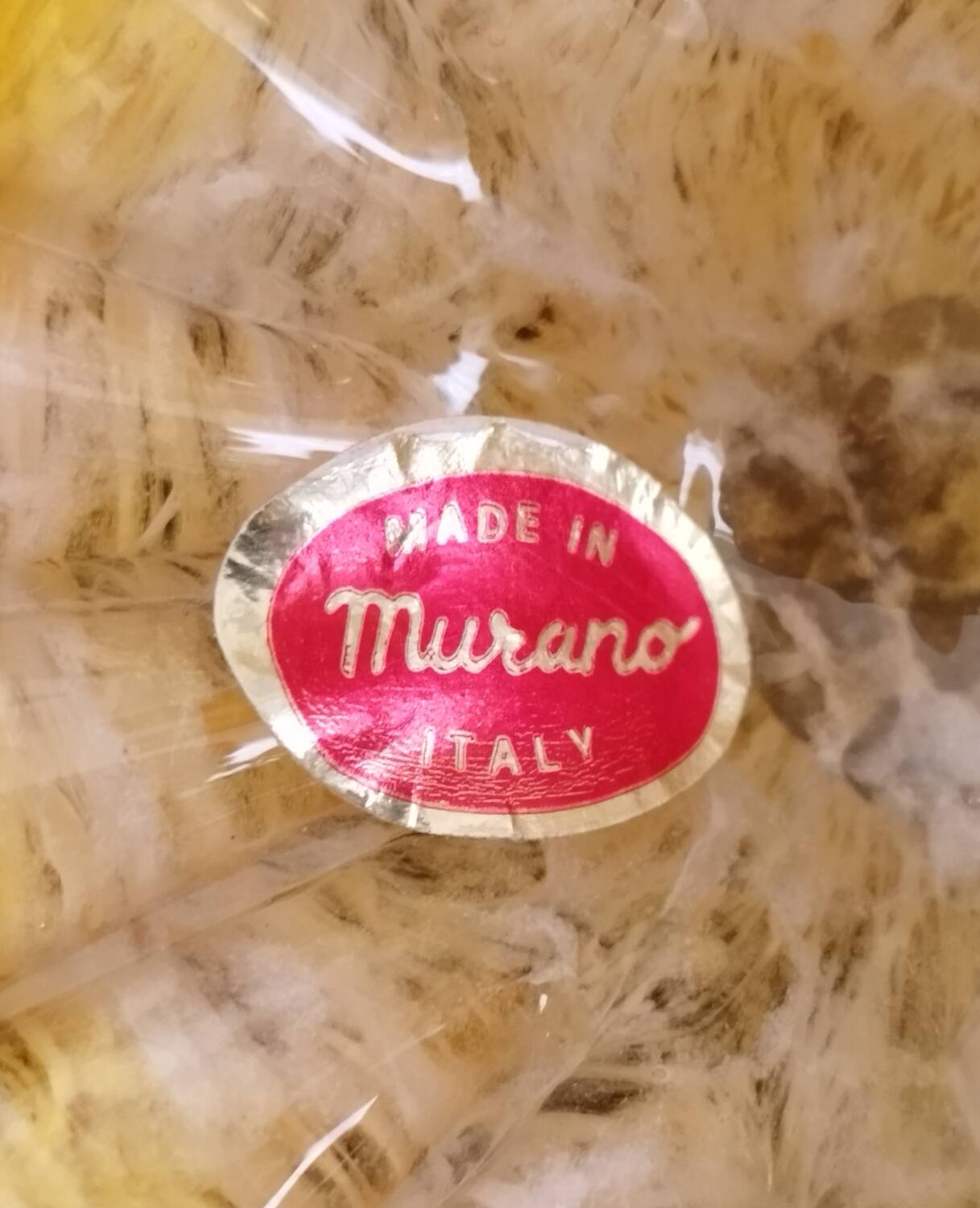 Empty Pocket Ashtray Murano Glass Amber Shell