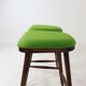 A pair of wood bar stools- Green premium wool - Rustic style/MCM