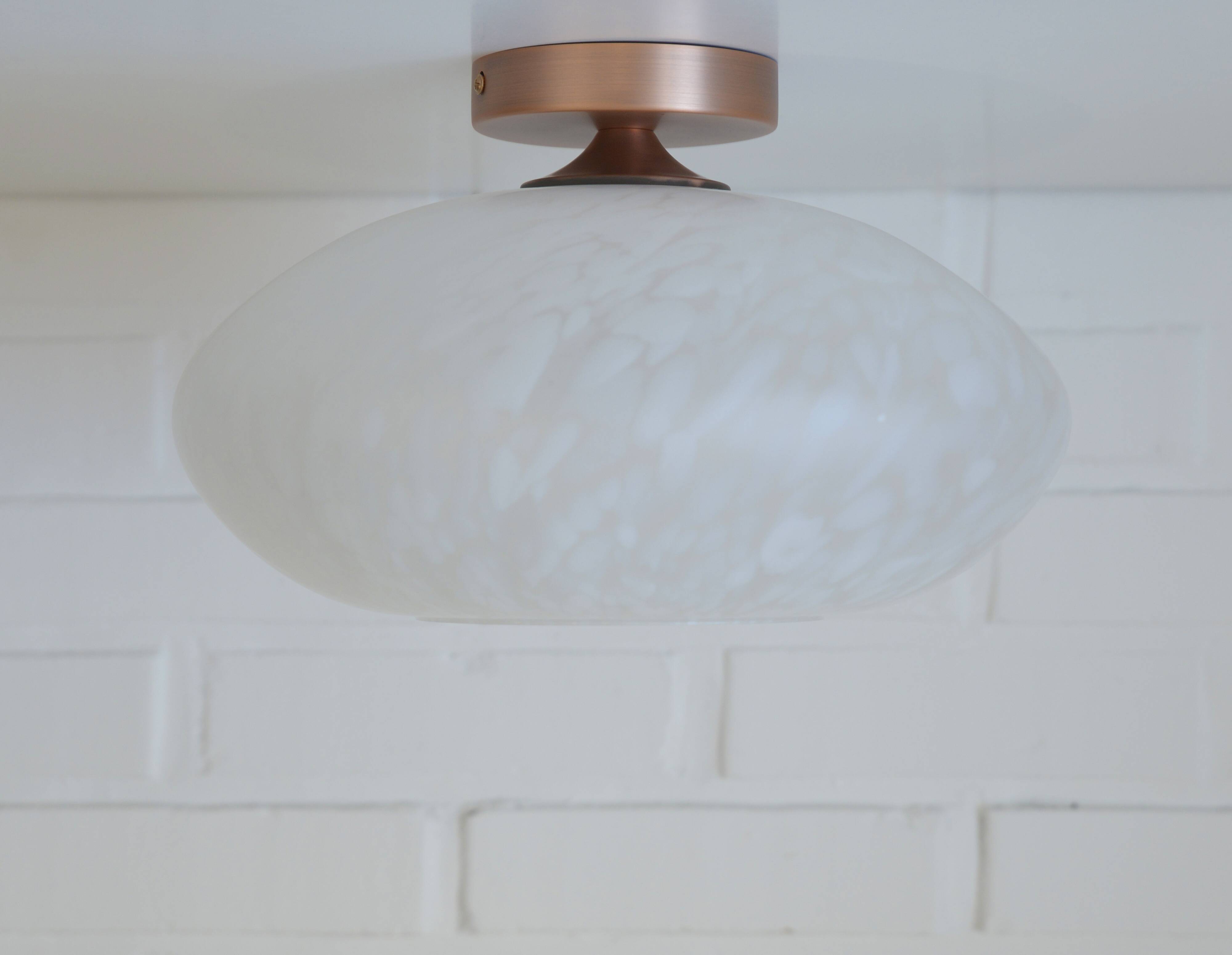Vintage Murano Glass Sconce Lamp / Unique Light Fixture / Semi Flush Mount