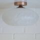 Vintage Murano Glass Sconce Lamp / Unique Light Fixture / Semi Flush Mount