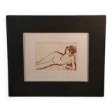 Painting/sanguine by Lucien Vignolle after Modigliani 1990’s