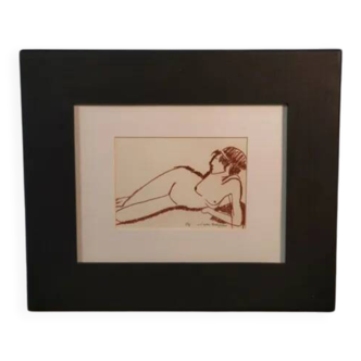 Tableau/sanguine de Lucien Vignolle d’après Modigliani 1990’s