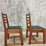 2 Bas van Pelt designer dining room chairs in walnut, 1930s