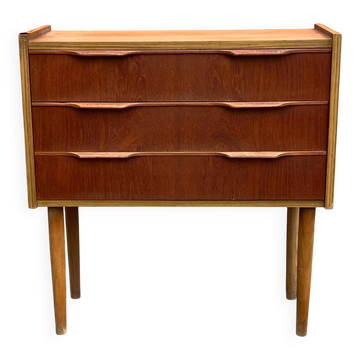 Danish vintage teak chest of drawers / bedside table, mid-century modern, 1960.
