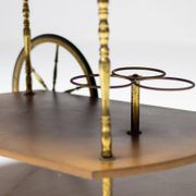 Brass and walnut bar cart by Cesare Lacca
