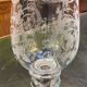 Baccarat crystal lantern with engraved foliage decoration.