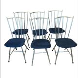 Suite de six chaises en métal