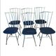 Set of six metal chairs
