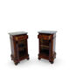 A pair of antique walnut bedside tables from the 1890s.