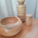 Turned wooden pot set