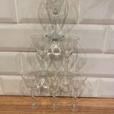Set de 6 verres à liqueur en verre gravé