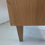 Vintage display cabinet in light wood, 1970s.