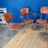 Suite of 4 comfort chairs lux circa 1950
