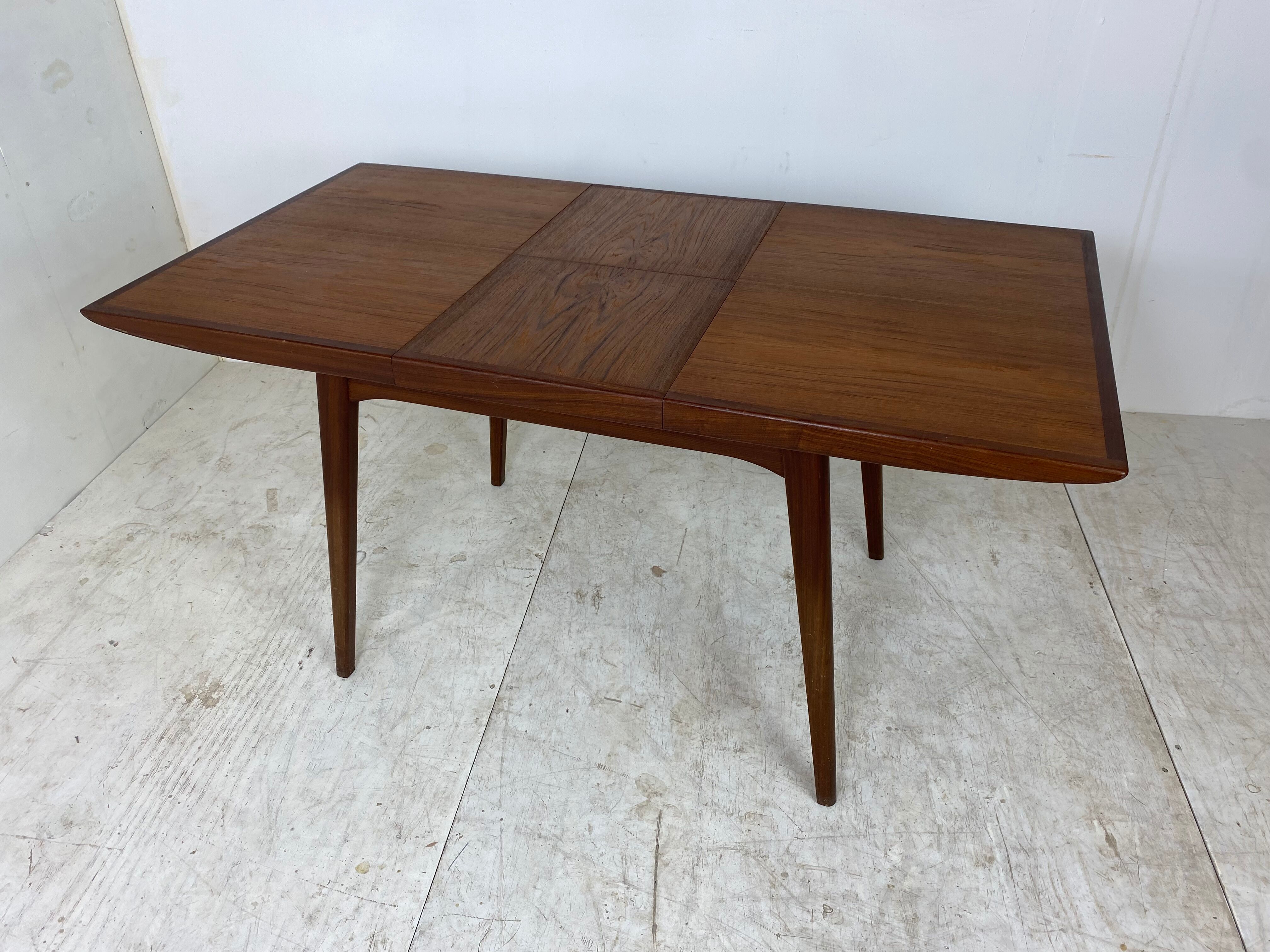 Vintage teak dining table Louis Van Teeffelen 1960s