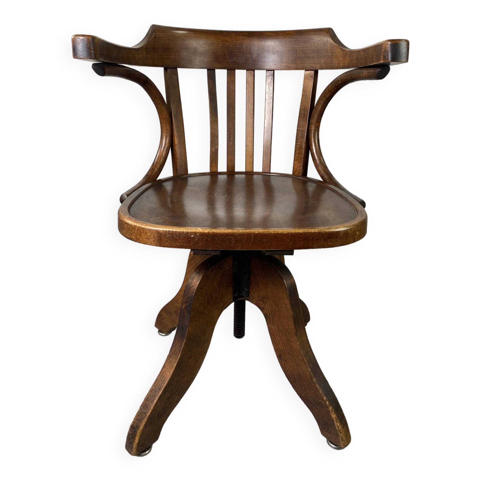 Baumann rotating wooden armchair