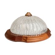 Italian ceiling lamp from the 1970s | ice glass and wood Mid Century Modern