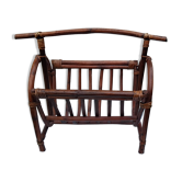 Vintage rattan magazine rack