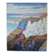 Peinture vintage de paysage de Grèce ile de santorin
