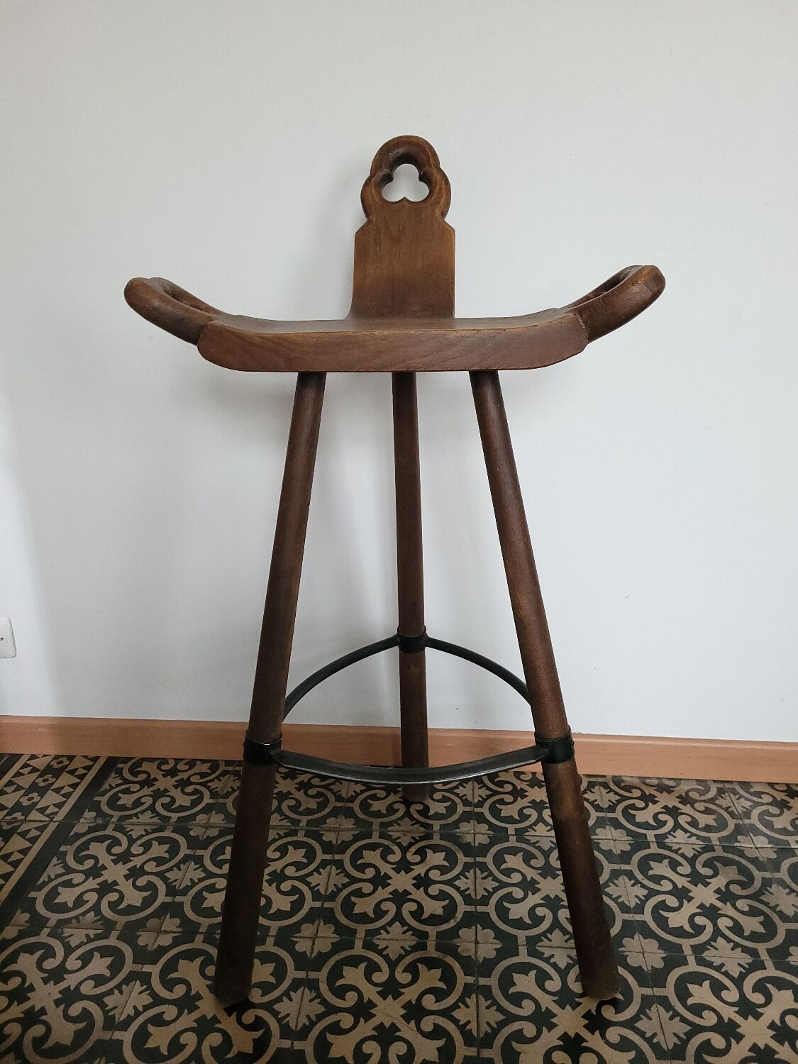 2 vintage brutalist bar stools design Marbella 1970s Spain