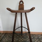 2 vintage brutalist bar stools design Marbella 1970s Spain