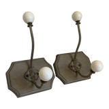 Pair of double porcelain hooks