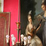 Art Deco Italian Brass 6-Lights Chandelier attributed to Gio Ponti for Lanci, 1930s