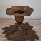 Bougeoir fleur en laiton