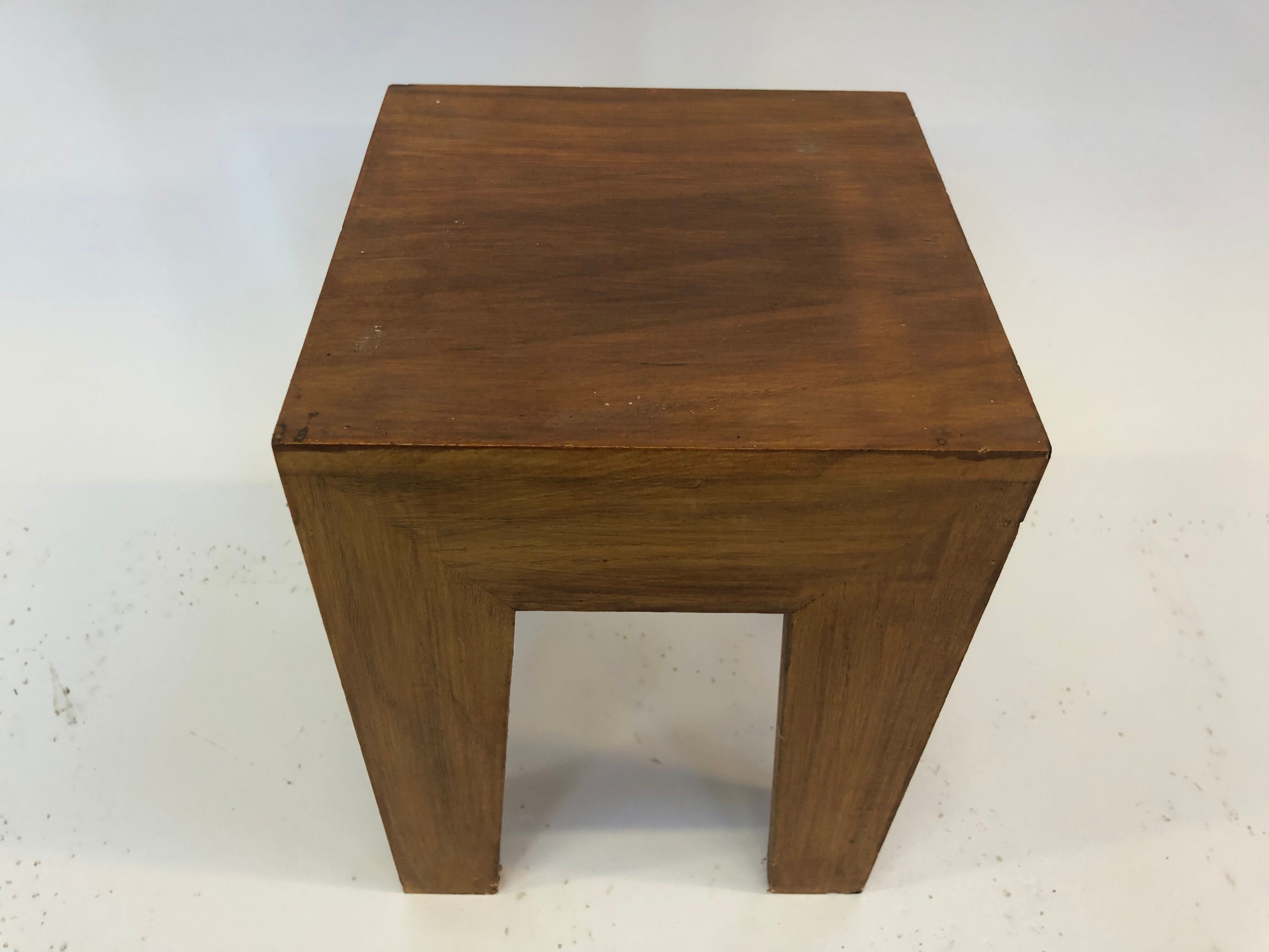 Vintage 1970s side table in minimalist wood