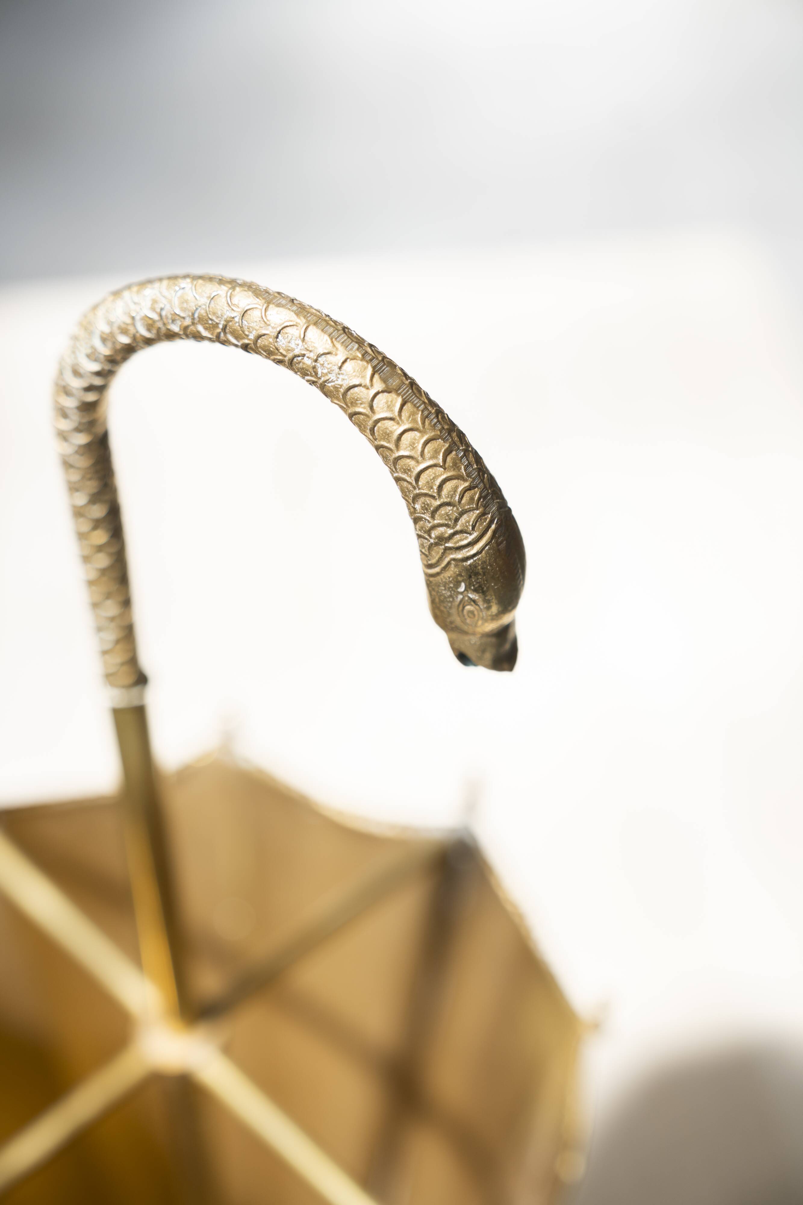Mid-century hammered copper umbrella holder 1950