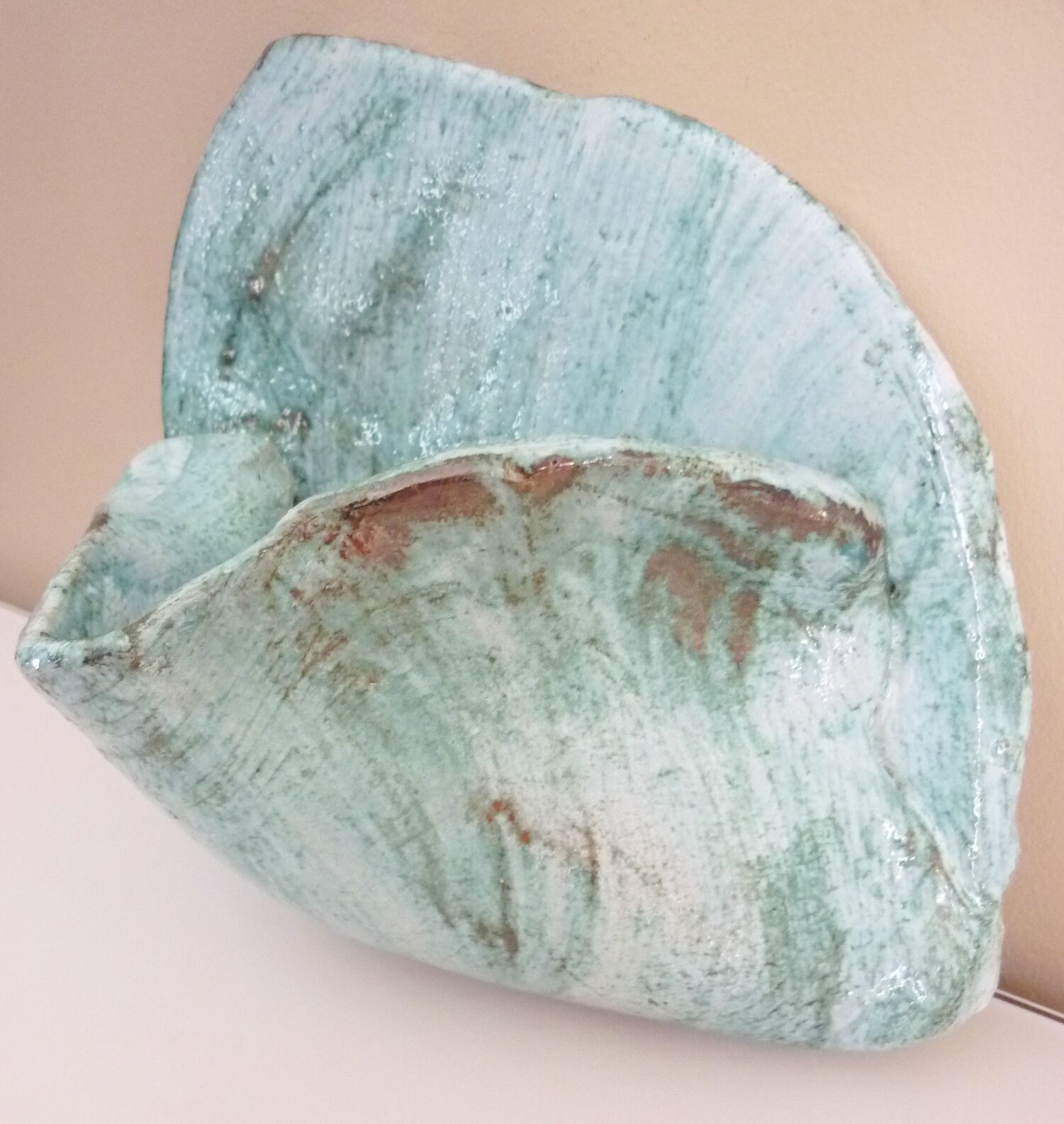 wall lamp, enamelled ceramic lamp, camos vallauris sign, free forms