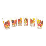 ensemble de 6 verres à motif de fleur