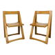 Paire de chaises pliantes par Aldo Jacober, bois, années 60