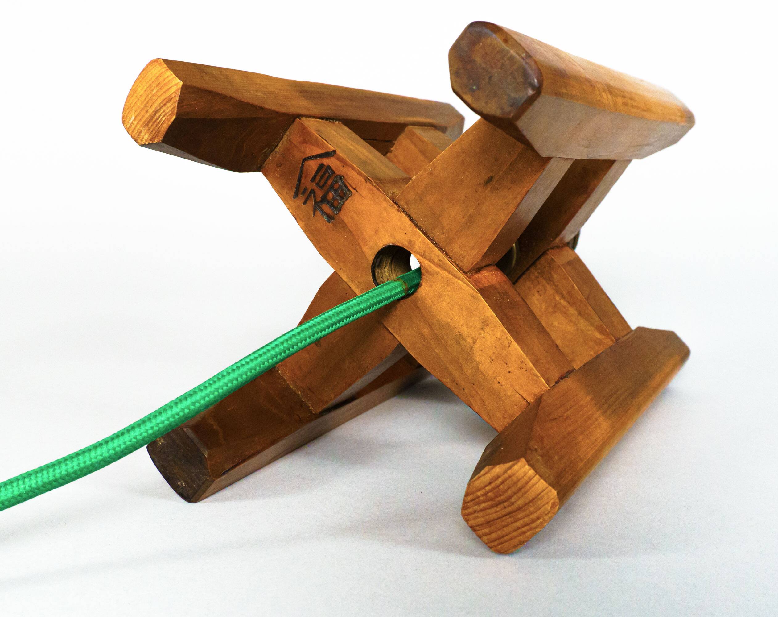 Pair of Antique Japanese Wooden Itomaki Silk Spool Table Lamps