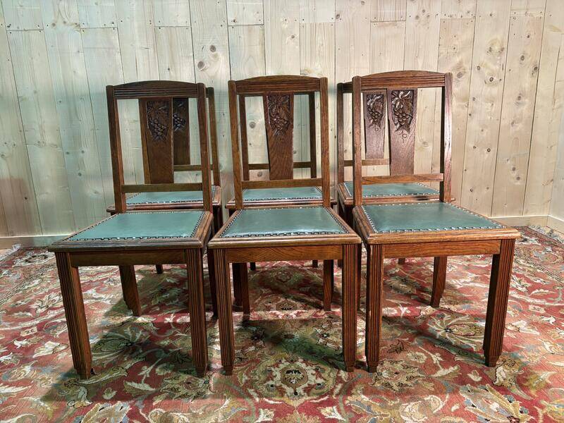 Set of 6 art deco chairs
