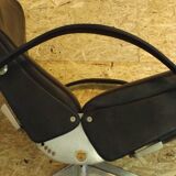 Tecno P40 chaise longue  , cuir noir