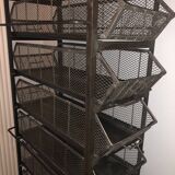 Industrial-style metal bookcase