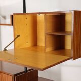 Vintage modular bookcase in wood and metal, Italy, 1960