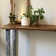 Console in solid acacia and steel legs