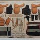 Framed lithograph "horse riding saddlery Alp Camille", late 20th century