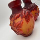 Paire de vases Tip Emile Gallé, pate de verre